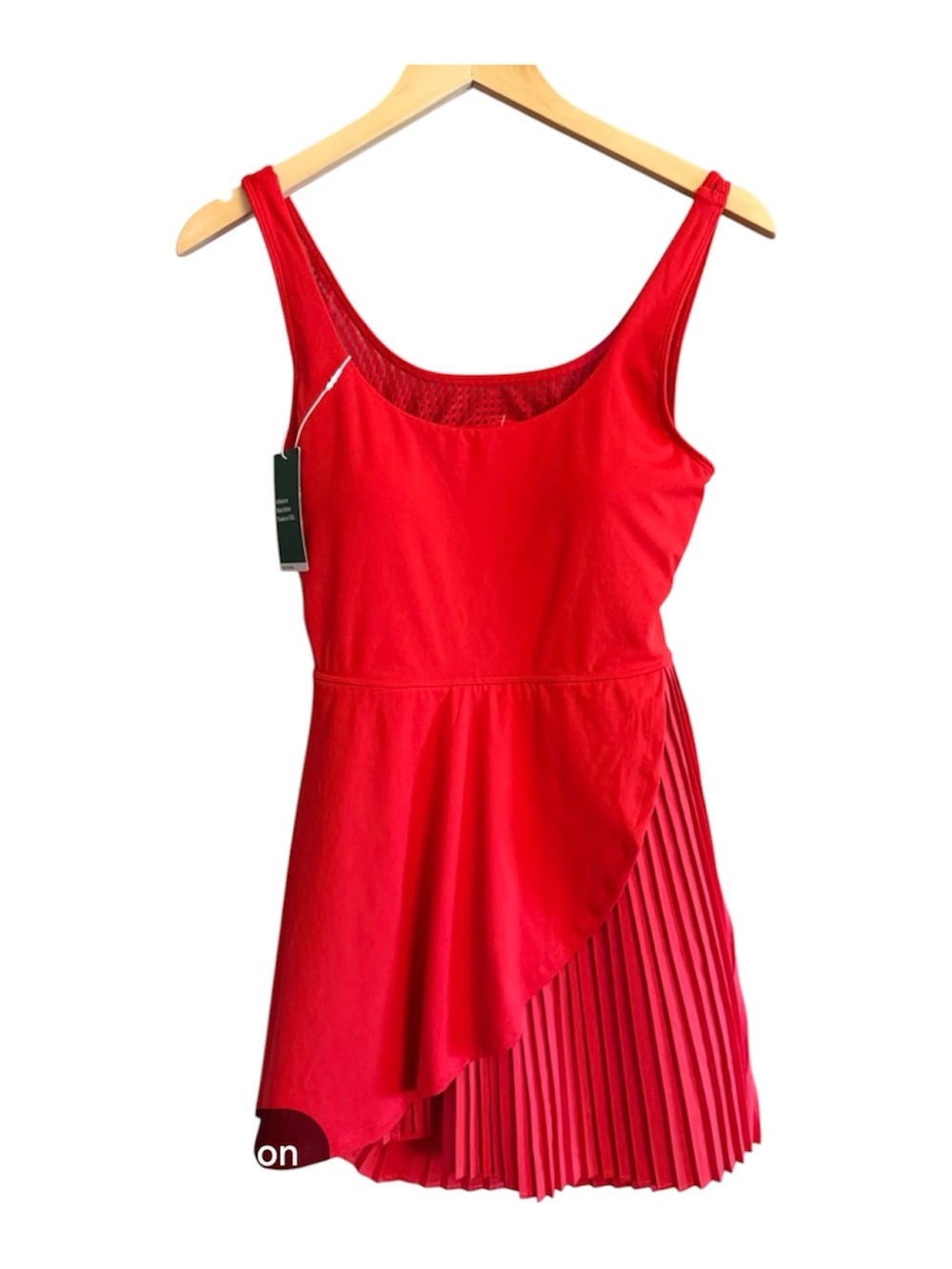 HALARA Red Pleated Mini Dress